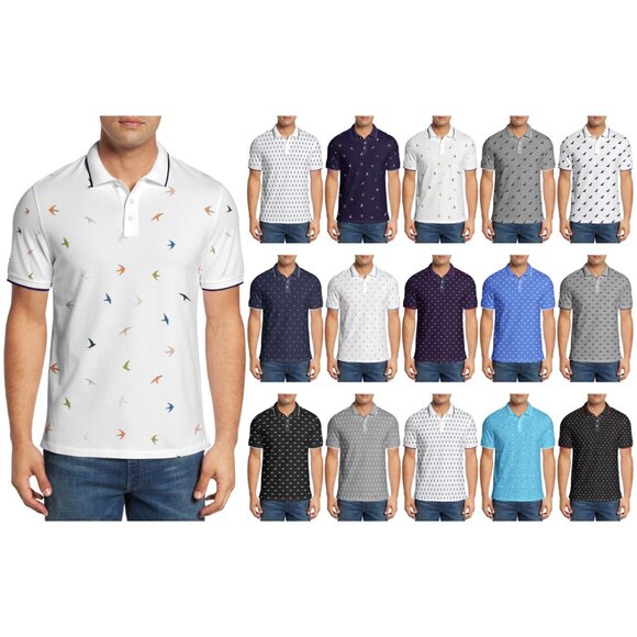 3-Pack Mens Classic Collared Polka Dot Cotton Athletic Summer Short Sleeve Shirt - Picture 11 of 16